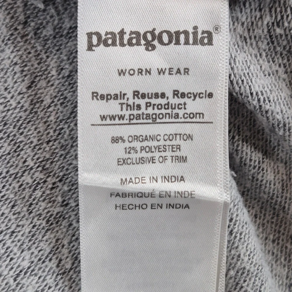 Patagonia Sweatshirt Mens Large Gray Splitter Script Lightweight Crew Neck
